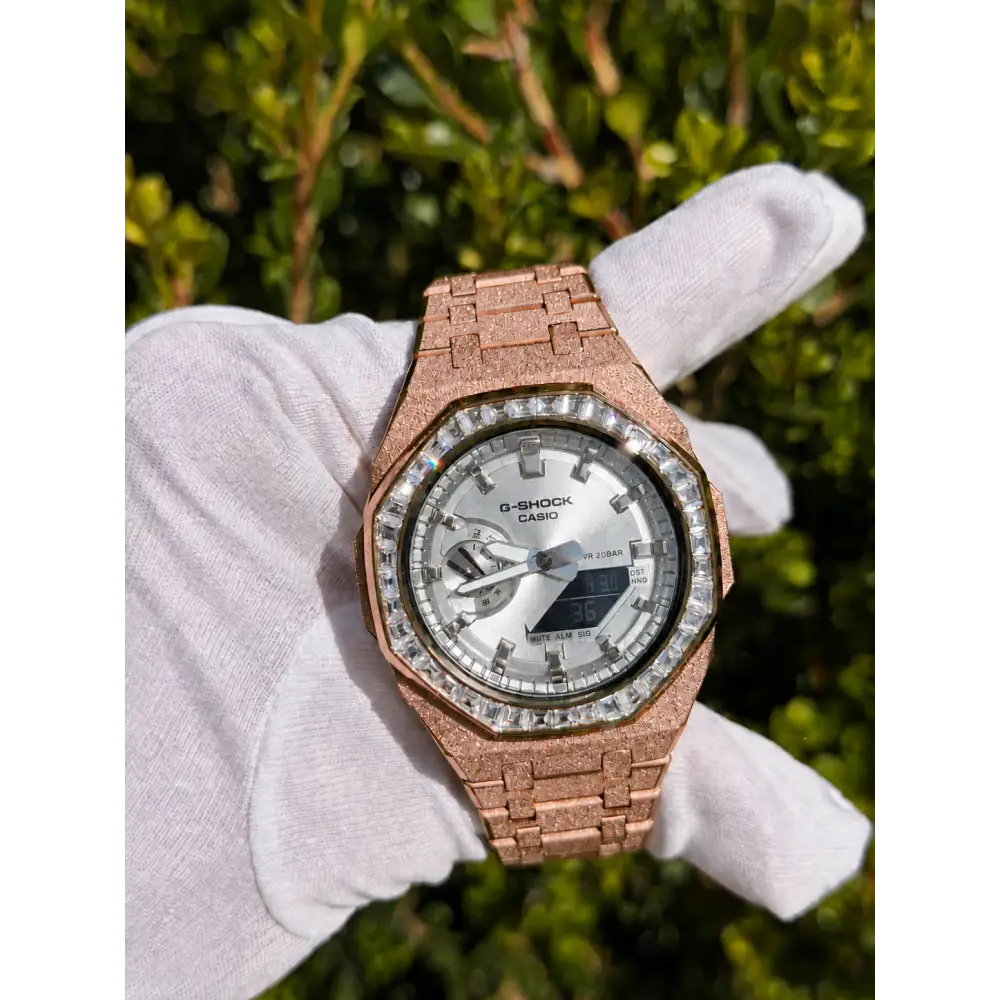 Custom Watch – Black Silver Frosted Diamond