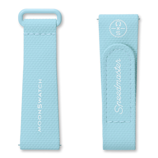 STRAP  LIGHT BLUE/WHITE RUBBER