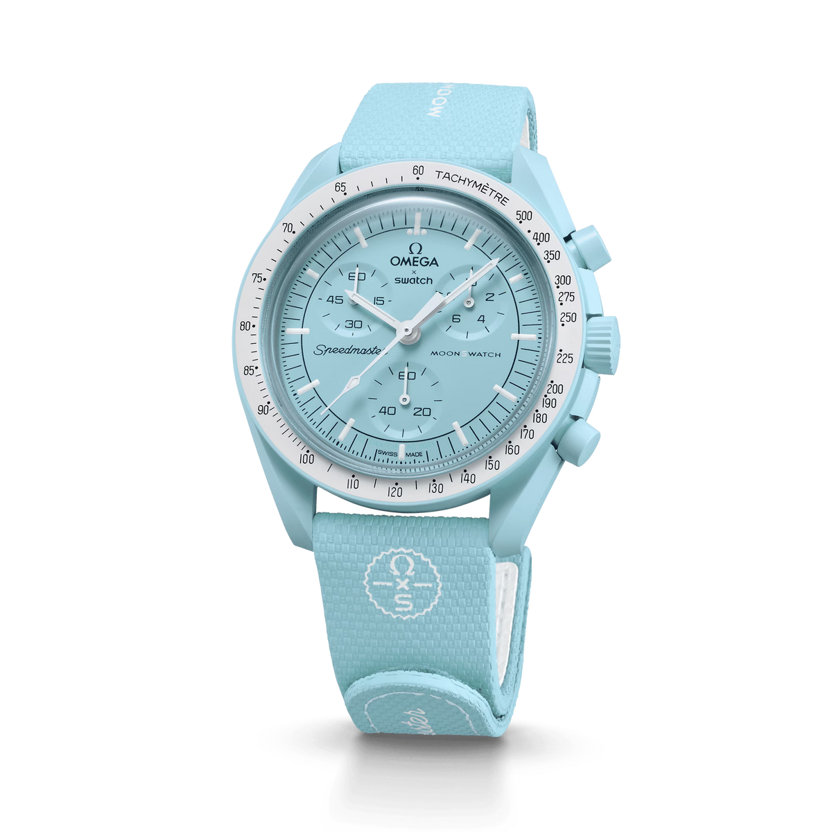STRAP  LIGHT BLUE/WHITE RUBBER