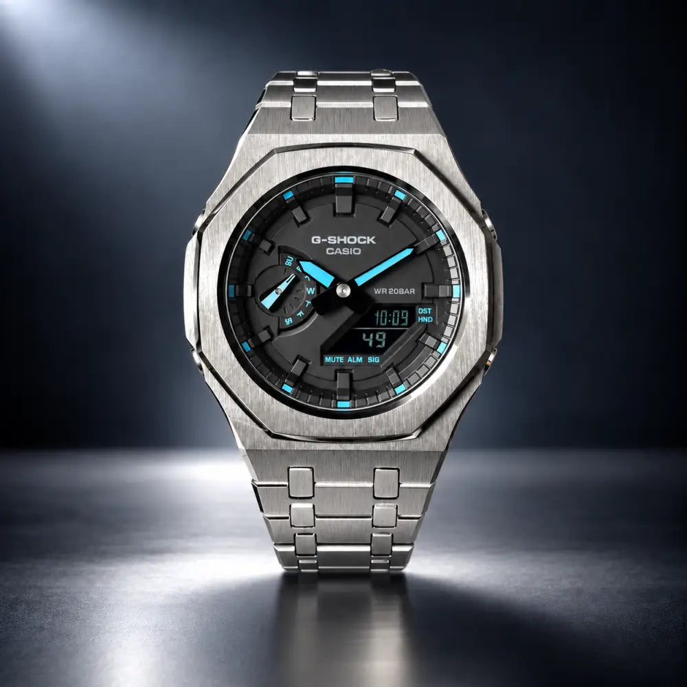 Custom Watch – Black Blue Steel – Mod G-Shock GA2100