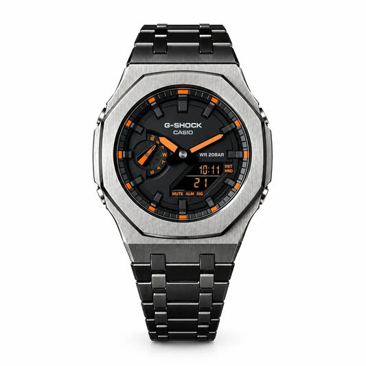 Custom Watch – Black Orange Steel