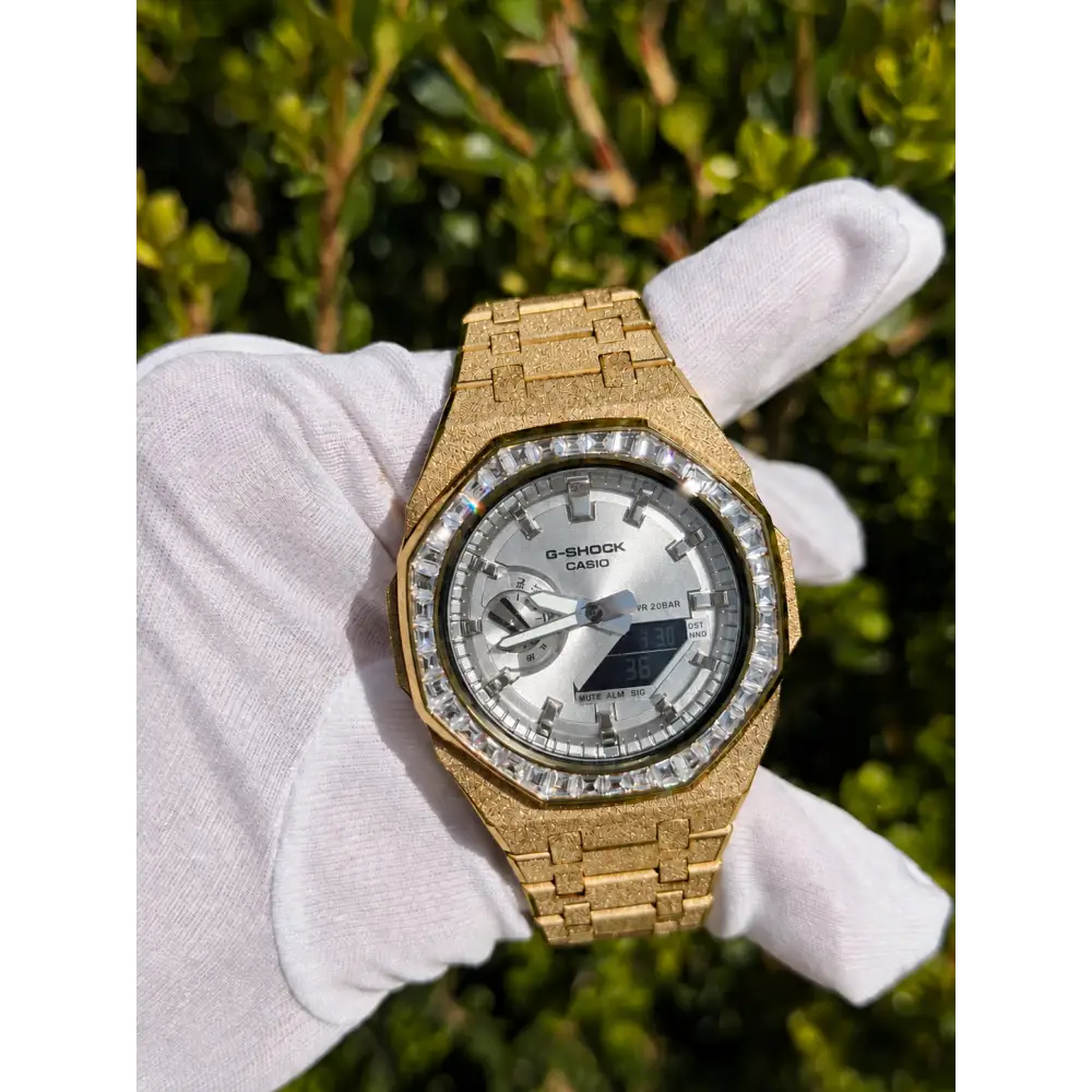 Custom Watch – Black Silver Frosted Diamond