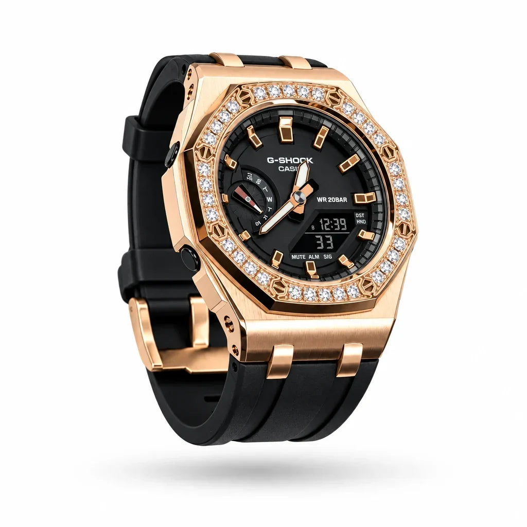 Custom Watch – Diamond Black Rose Gold