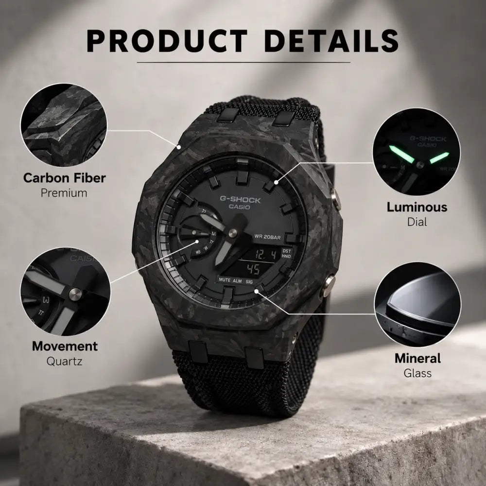 Custom Watch – Full Black Carbon Fiber