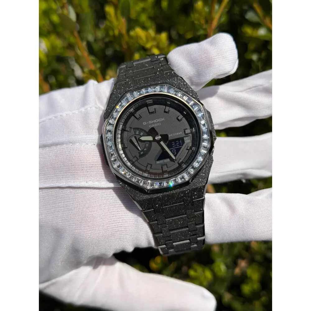 Custom Watch – Full Black Frosted Diamond