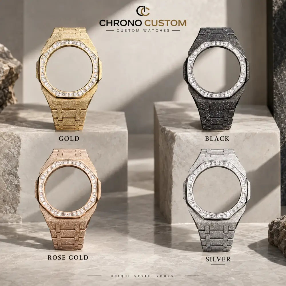Custom Watch – Full Black Frosted Diamond