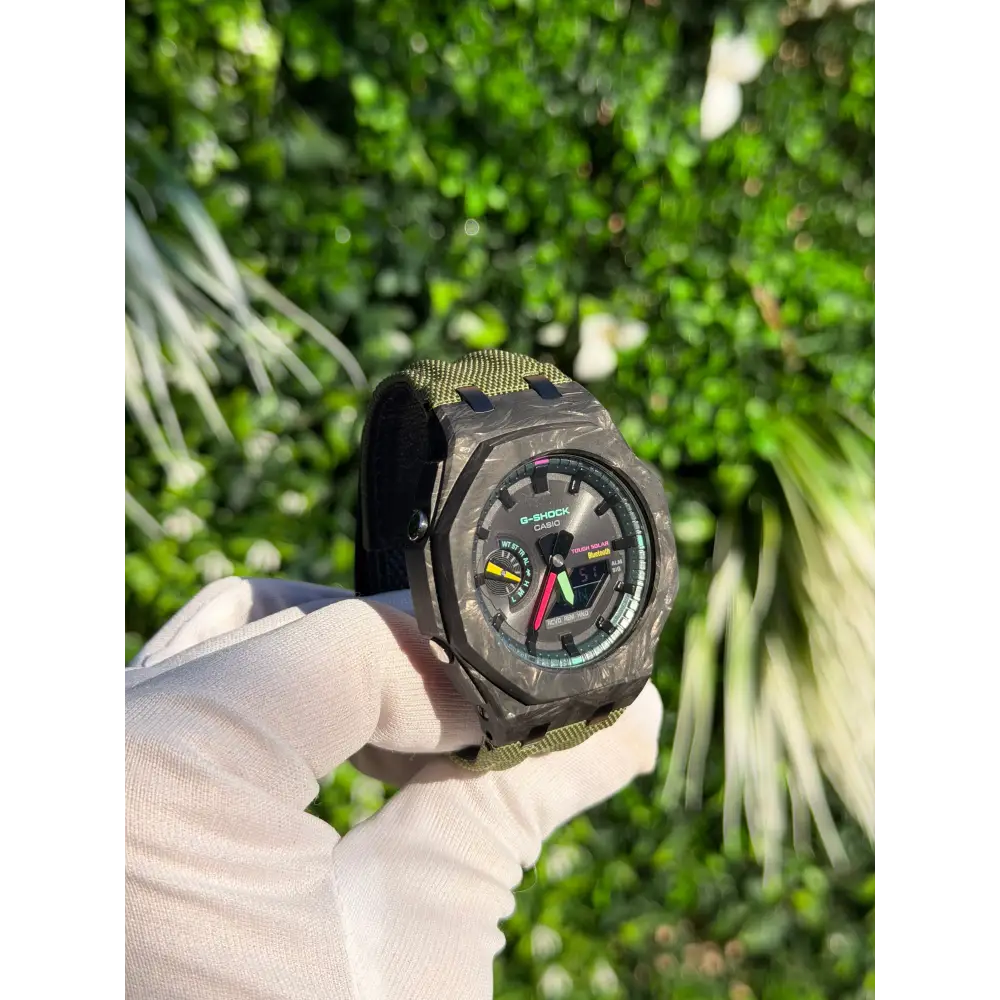 Custom Watch – Full Green Bluetooth Carbon Fiber