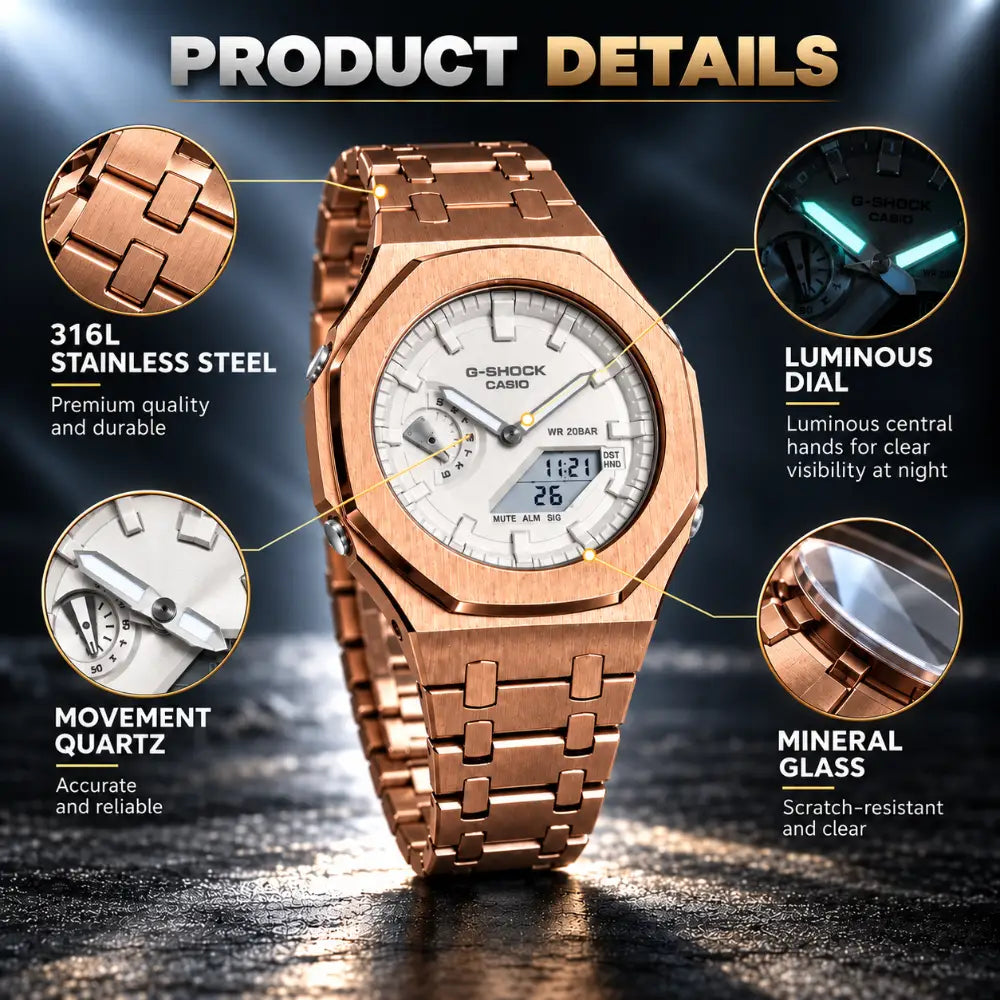 Custom Watch – Full Rose Gold White