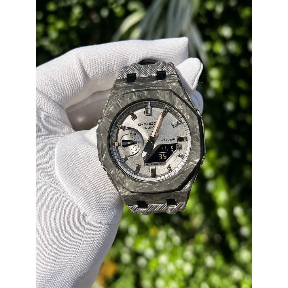 Custom Watch – Full Silver Carbon Fiber