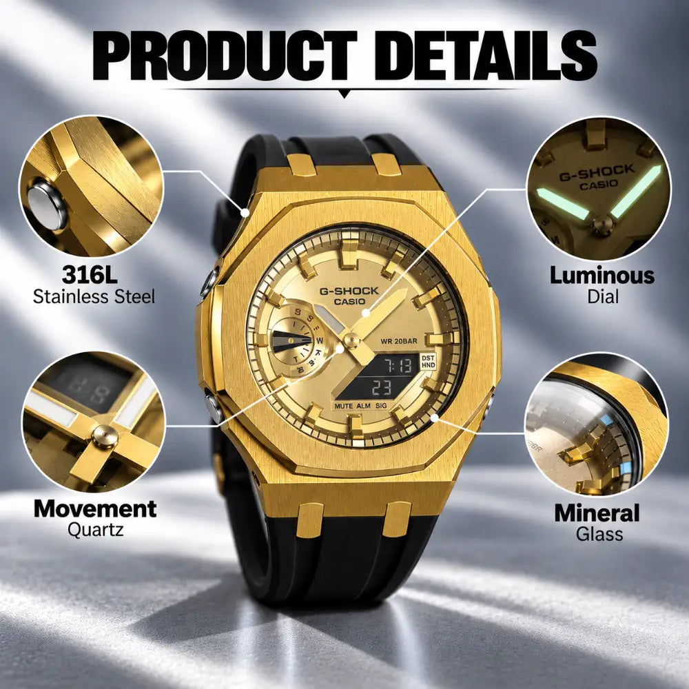 Custom Watch – Gold Case Black