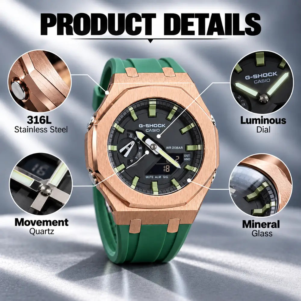 Custom Watch – Green Rose Gold