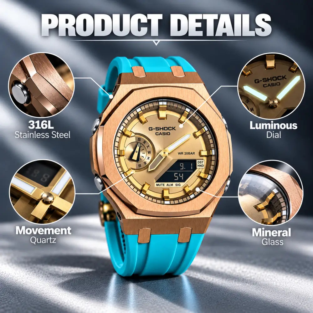 Custom Watch – Rose Gold Turquoise