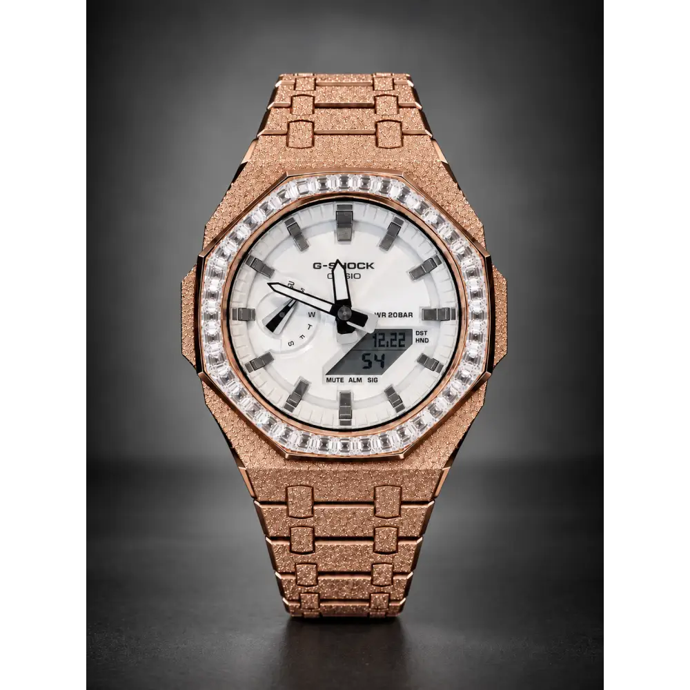 Custom Watch – Silver Frosted Diamond Bezel