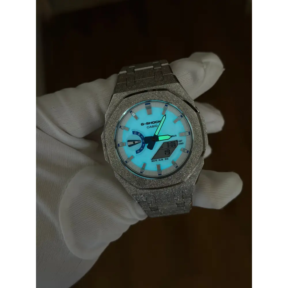 Custom Watch – Silver Luminous Frosted