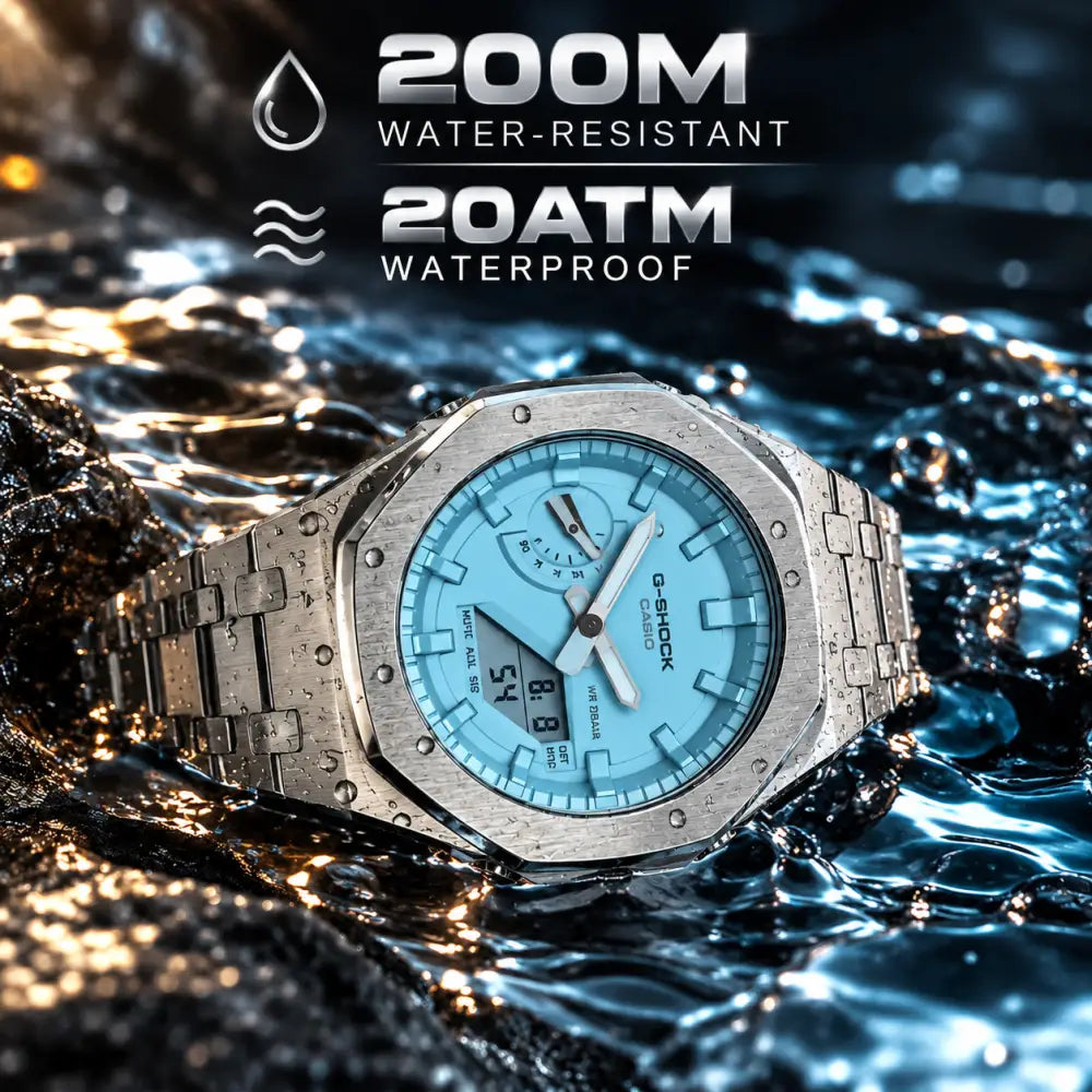 Custom Watch – Silver Sky Blue