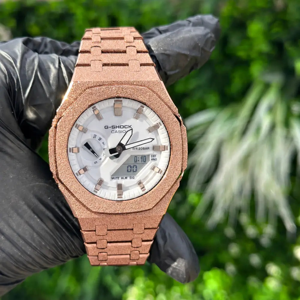 Custom Watch – Silver White Frosted