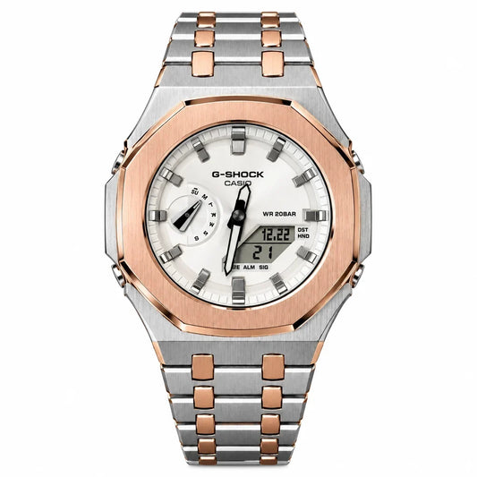 Custom Watch – Silver White Rose Gold