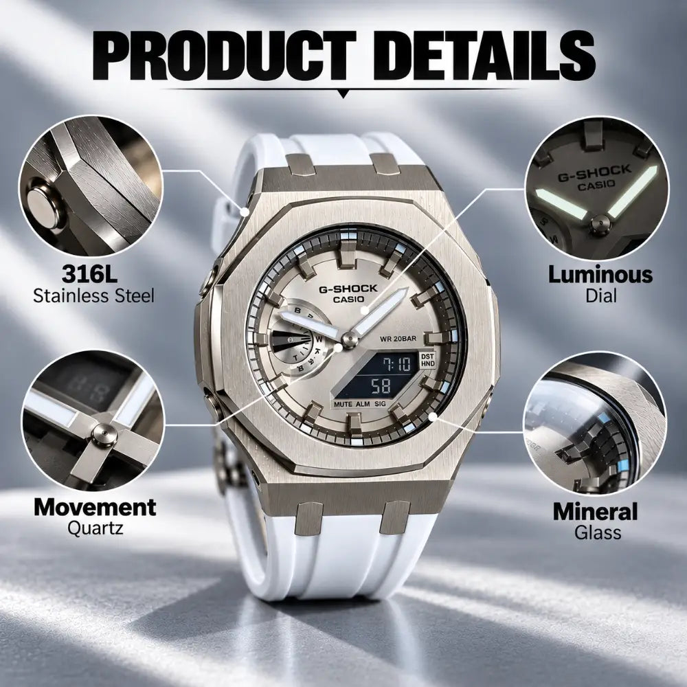 Custom Watch – White Silver Dial