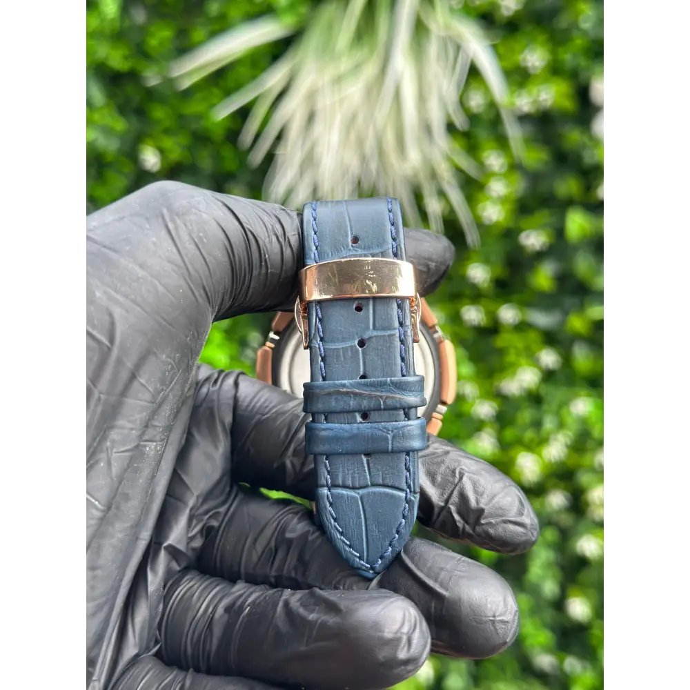Casionaut Custom Watch – White Blue Alligator Leather - G-Shock GA2100 Mod